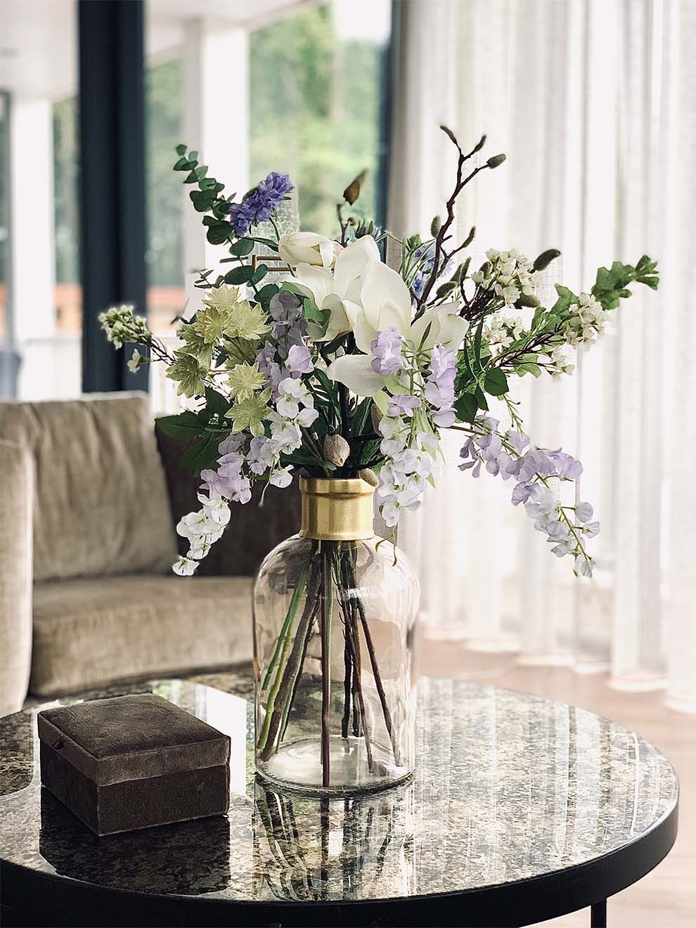 purple flowers on a table
