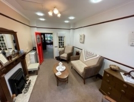 Lounge area with fire place
